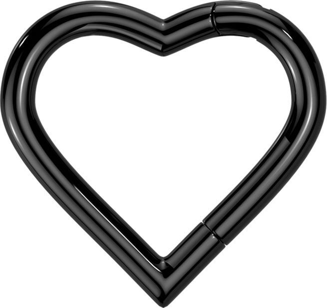 Produktbild Star Piercing Micro Segmentring klappbar schwarz Herz (ohne Messing, Titan G23)