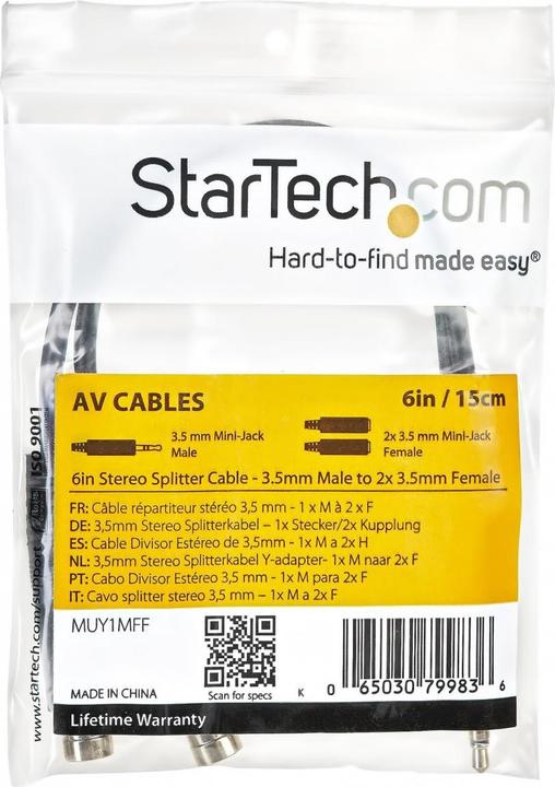 Produktbild StarTech Muy1mff (0.15 m, 3.5mm Klinke (AUX))