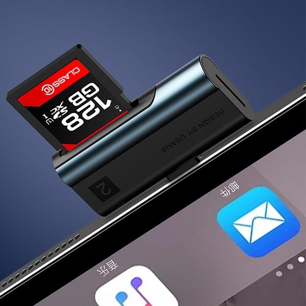 Produktbild Usams Czytnik kart SD/microSD ze złączem lightning czerwony/red SJ430DKQ02 (US-SJ430) (Lightning)