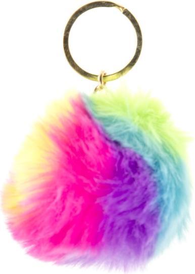 Actual product image LG-Imports Fluffy key ring rainbow ball, 12pcs.