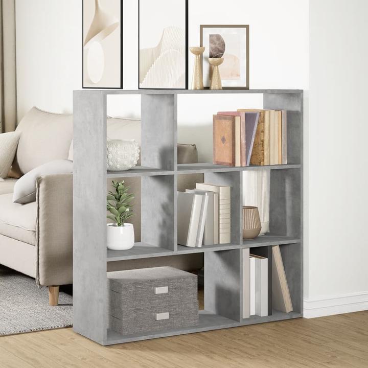 Actual product image VidaXL Bookcase Room divider Wall shelf Standing shelf Room divider Shelf Concrete grey (29 x 29 x 143 cm)