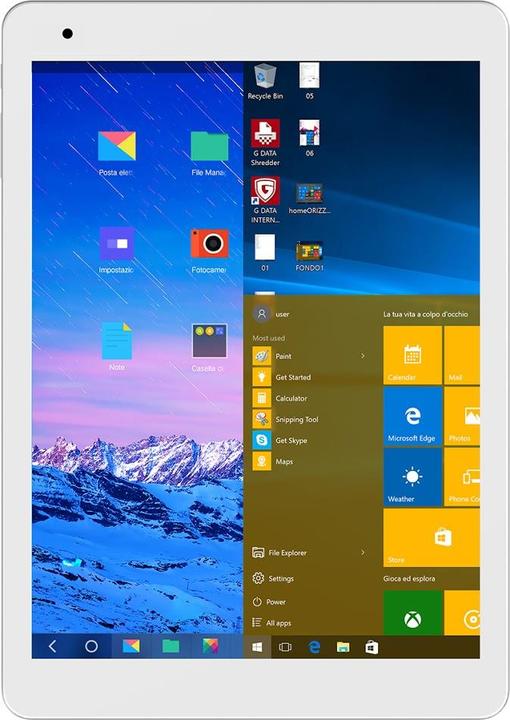 Actual product image e-tab Dual boot tablet - Android + Windows 10 (3G, 9.70", 64 GB, White)