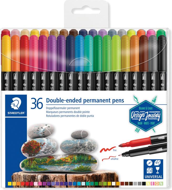 Staedtler Doppel-Fasermaler (Mehrfarbig, 36 x)