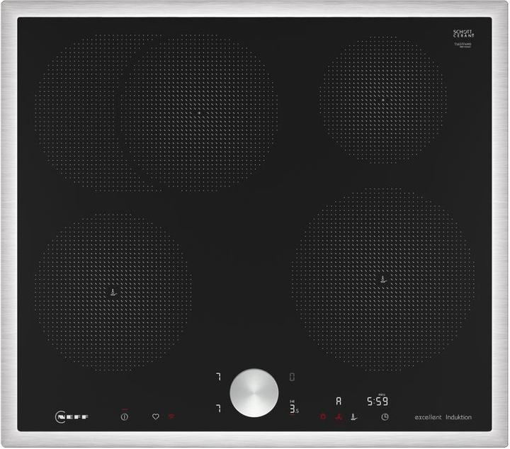 Neff N 90, Induction hob, 60 cm, Black, With frame on top