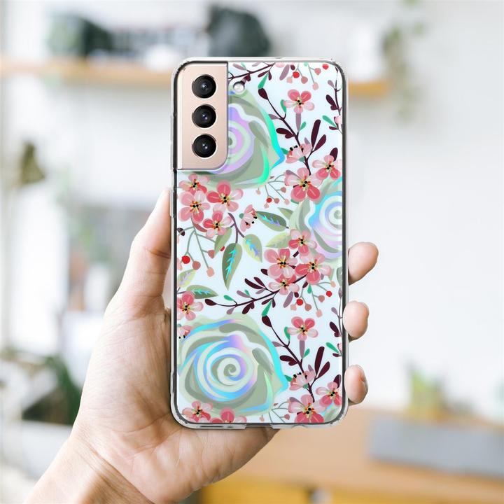 Immagine prodotto Cadorabo IMD TPU Colorful Flowers & Leaves Cover (Samsung Galaxy S21+)