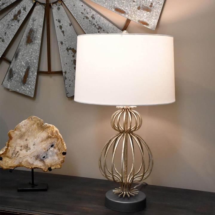 Productafbeelding Gilded Nola Lafitte Tafellamp E27 Zilver gebeitst Crème (E27)