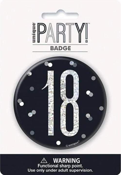 Actual product image Unique Party Prismatic 18th Badge