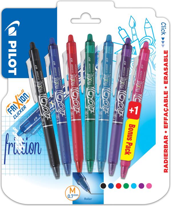 Pilot FriXion Clicker 7er Set (Multicolor, 7 x)