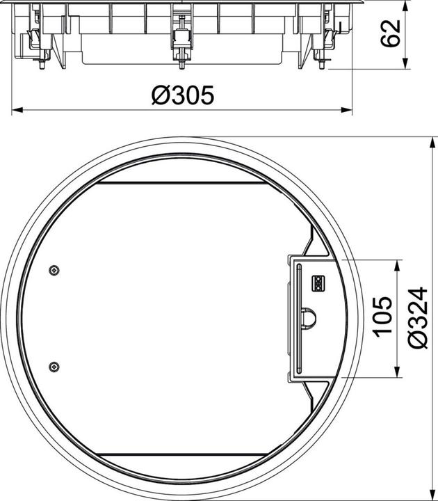Actual product image OBO Bettermann GESR9 U 7011 Service outlet for uni mounting 324x61 PA iron grey 740552
