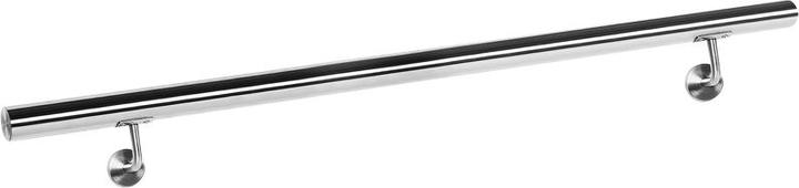 Wiltec Handlaufset Wandhalter Handlauf 100cm Halter Treppe Haltegriff Edelstahl V2A (Edelstahl)