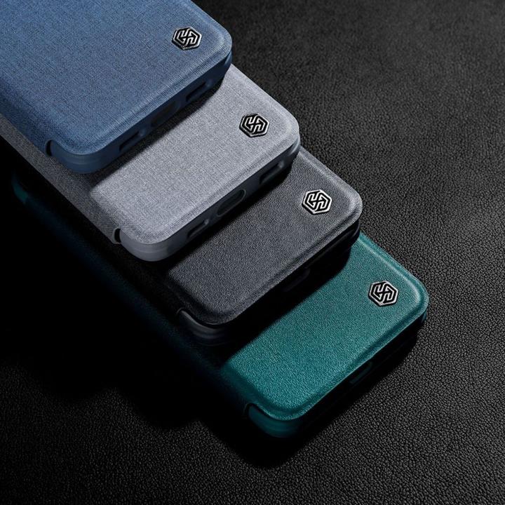 Produktbild Nillkin Qin Pro Leder Case Stoff - Apple iPhone 14 Plus - Blau (Apple iPhone 14 Plus)