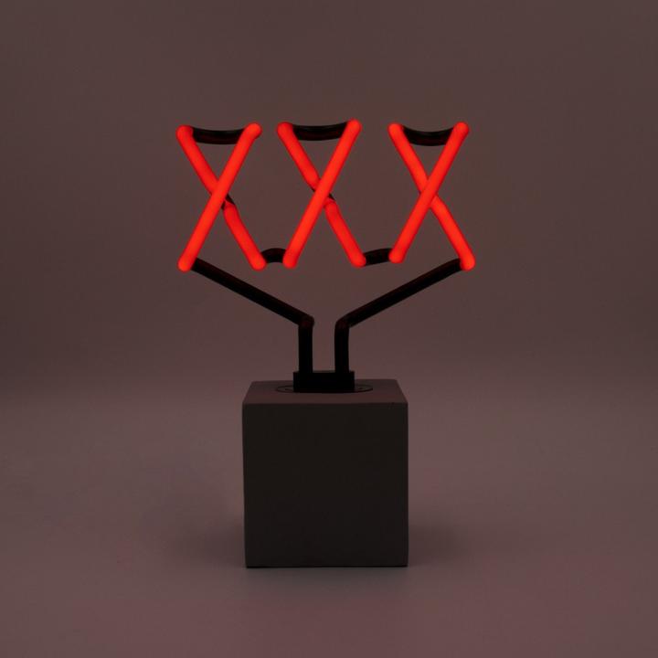 Produktbild Locomocean Glas Neon Tischlampe mit Betonsockel - XXX