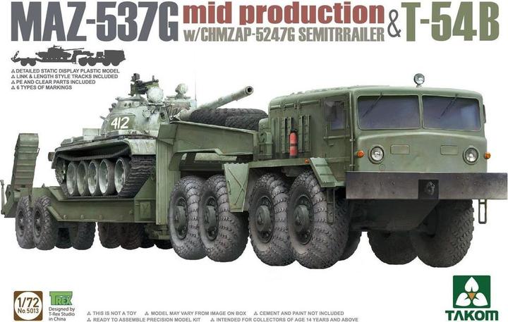 Produktbild Takom MAZ-537G w/ChMZAP-5247G Semi-trailer mid production & T-54B