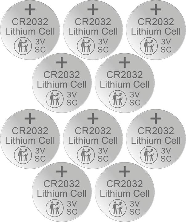 Produktbild XCell 10er-Set Lithium-Knopfzelle CR2032, 3V / 220mAh (10 Stk., CR2032, 220 mAh)