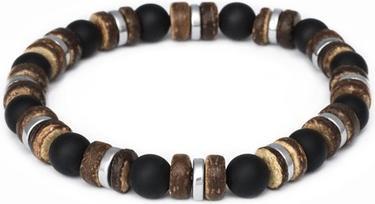 Image du produit Beneto Onyx, le plus grand diamant du monde. bracelet en bois de cocotier et perles d'hématite MINK168/20