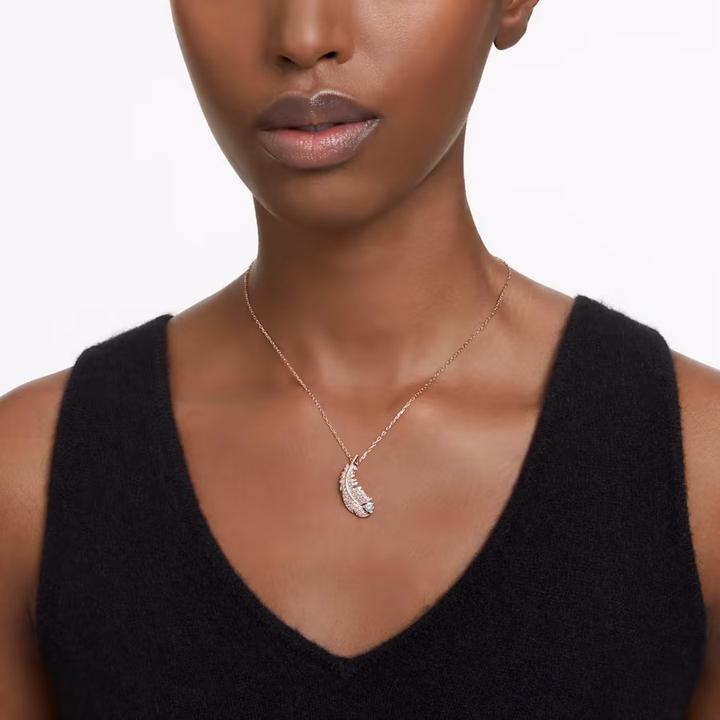 Immagine prodotto Swarovski Bella collana di piume in oro rosa bianco (Metallo Swarovski, 38 - 43 cm)