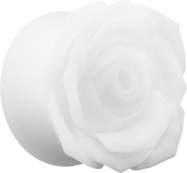 Produktbild Star Piercing Flared Tunnel weiss Rose (Harz)