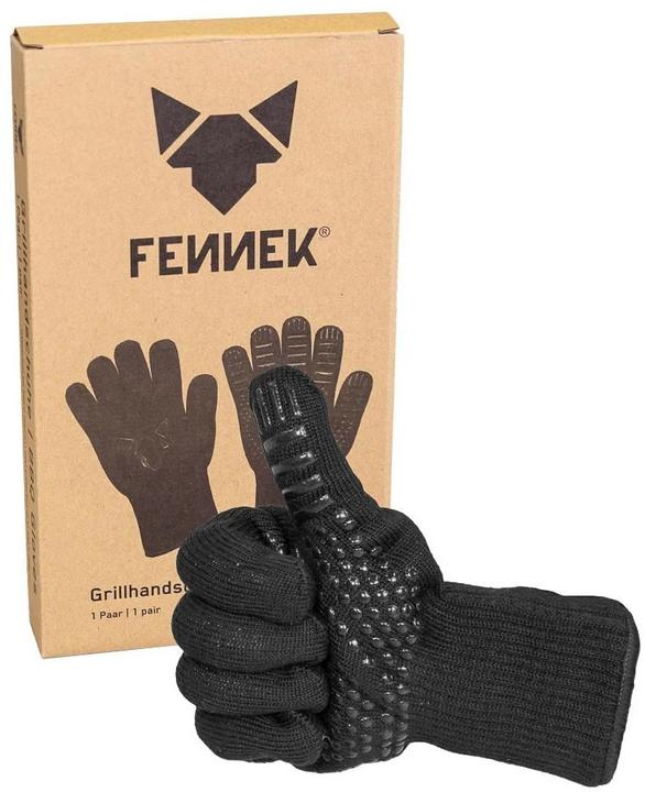 Produktbild Fennek Grill Grillhandschuh mit Logo, Schwarz (Silikon, Aramid)