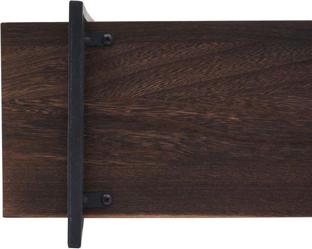 Produktbild Mendler Wandregal HWC-K78, 3 Regalböden Massiv-Holz Industrial 60x60x18cm - dunkelbraun, Metall schwarz (60 x 60 x 18 cm)