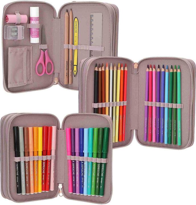 Actual product image Magni DEPESCHE TOPModel Federtasche 3fach VIVA VIOLET gefüllt