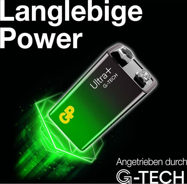 Produktbild GP Batteries Ultra Plus Alkaline Batterie 9 V Block 1er Blister (1 Stk., 9V Block)