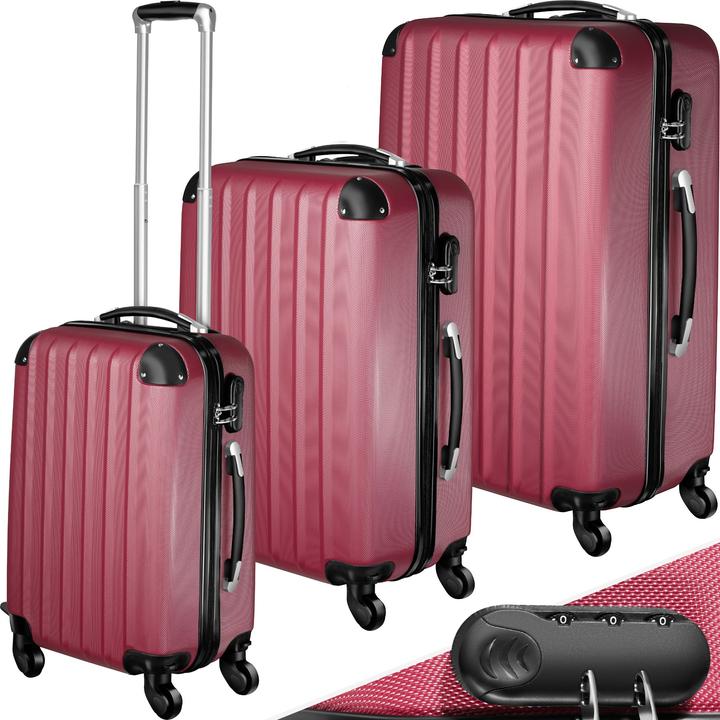 Immagine prodotto tectake Set di valigie rigide (95 l, M (50 - 90l), L (90 - 115l))