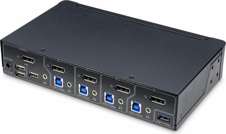 Actual product image StarTech com 4-Port DisplayPort KVM Switch, Single 4K 60Hz Monitor, 6x USB Ports, Push-Button & Hotk