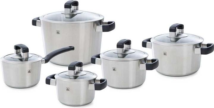 BK Conical Cool Panne Set - 5-delig - RVS - geschikt voor alle warmtebronnen (18 cm, Ensemble de casseroles et de poêles de cuisson)