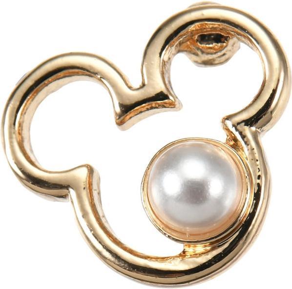 Disney Mickey Ohrring (für ein Ohr) mit Ikone & Perle (Poteau en acier inoxydable)