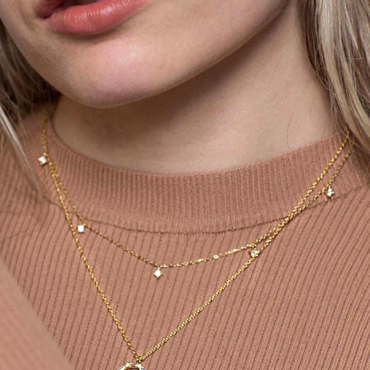 Actual product image Xenox Crush necklace (Silver 925, With stone(s), Gold plated, 40 - 45 cm)