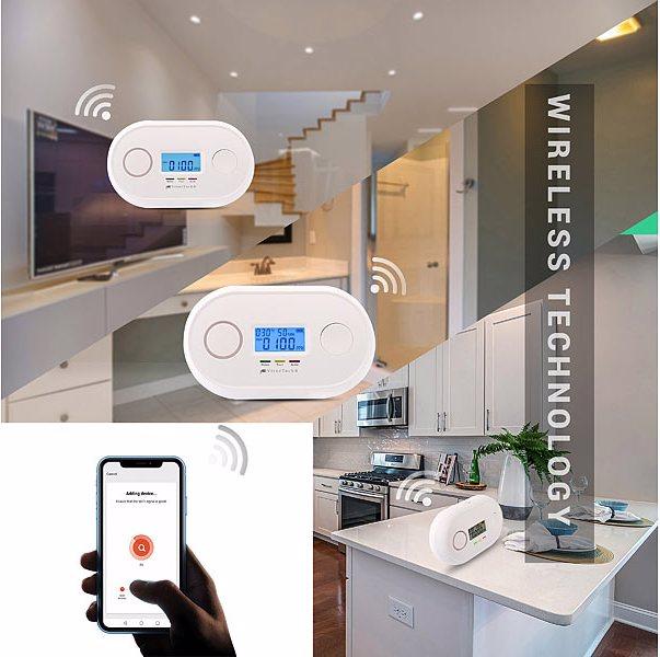 Produktbild VisorTech WLAN-Kohlenmonoxid-Melder mit LCD-Display & App, gem. DIN EN 50291-1