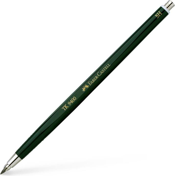 Faber-Castell Castell 139413 - Fallminenstift TK 9400, Minenstärke: 2 mm, Härtegrad: 3H, Schaftfarbe: grün (2 mm, 3H, 1 x)