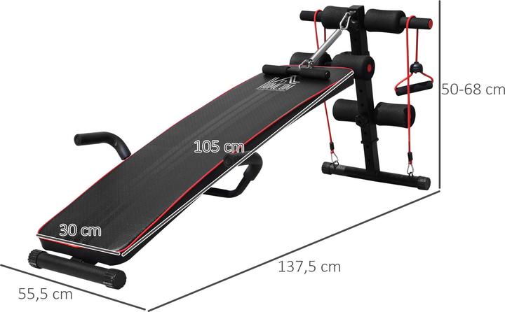 Image du produit Homcom Banc de Sit-Up avec bandes de résistance