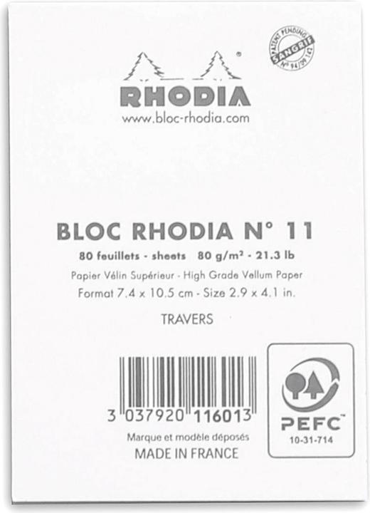 Immagine prodotto Rhodia Blocchi pinzati 80g Basi (A7, Righe)