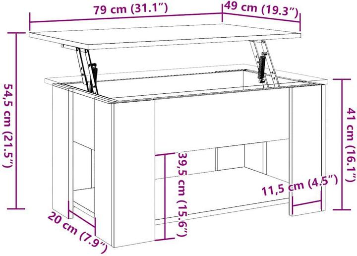 Image du produit VidaXL Couchtisch Artisan-Eiche 79x49x41 cm Holzwerkstoff