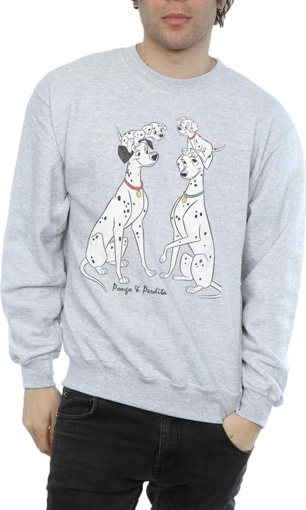 Actual product image Disney Mens 101 Dalmatians Classic Pongo And Perdita Sweatshirt (3XL)