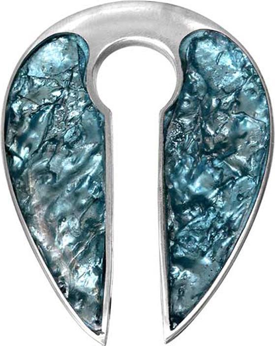 Produktbild Star Piercing Ohrgewicht Schlüsselloch silber Eistropfen Epoxy aqua (Organisch, Messing)