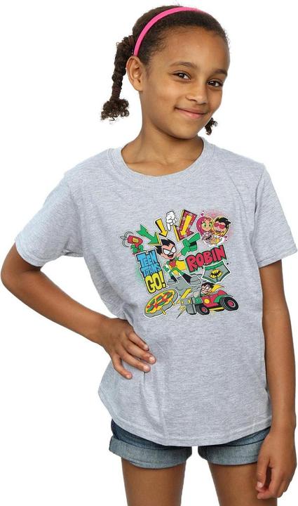 Image du produit - T-shirt TEEN TITANS GO ROBIN MONTAGE - Fille (116)