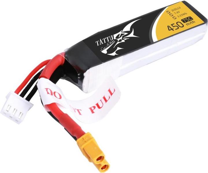 Actual product image Tattu RC-Akku LiPo 75C 2S1P (7.40 V, 450 mAh)