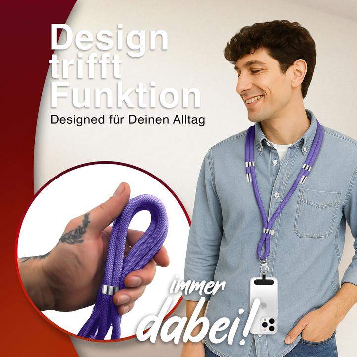 Immagine prodotto Nalia HoldMe Lanyard Handykette – Universal Trageband für Smartphones - Verstellbar, Soft & Elastisch