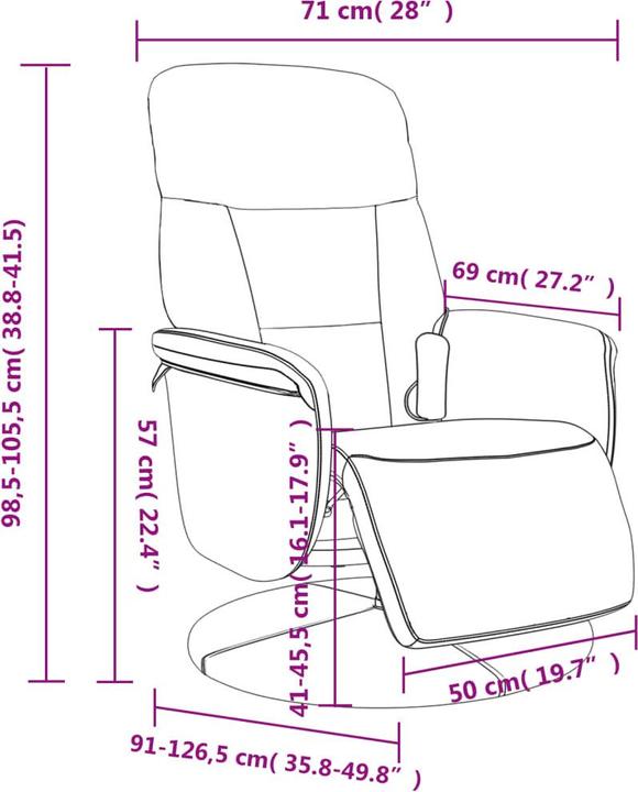 Image du produit VidaXL Fauteuil de massage avec repose-pieds Noir velours,couleur