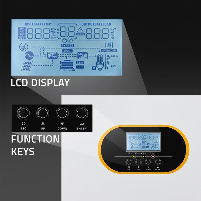 Produktbild Qoltec 6 2 kVA netzunabhängiger Hybrid-Solarwechselrichter | 6 2 kW | 120 A | MPPT | LCD-Anzeige | B
