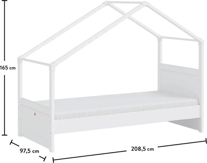 Actual product image Cilek House bed Montes White with side roof (90 x 200 cm)