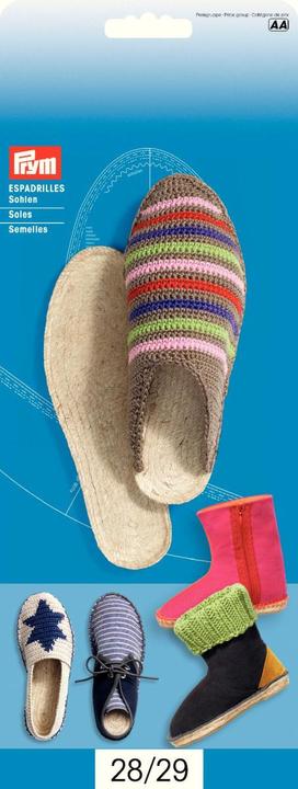 Prym Espadrilles Sohlen, Grösse 39