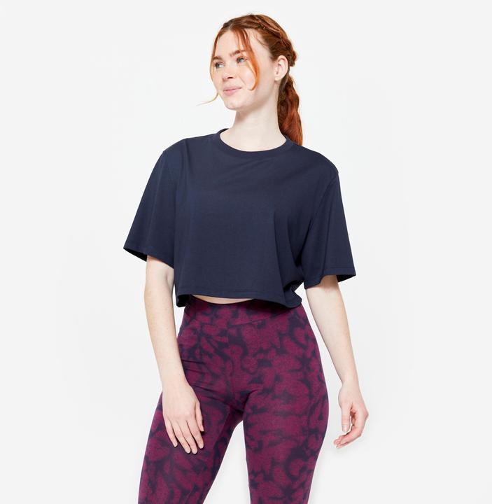 Produktbild Domyos T-Shirt Damen Crop Top - dunkelblau (S)
