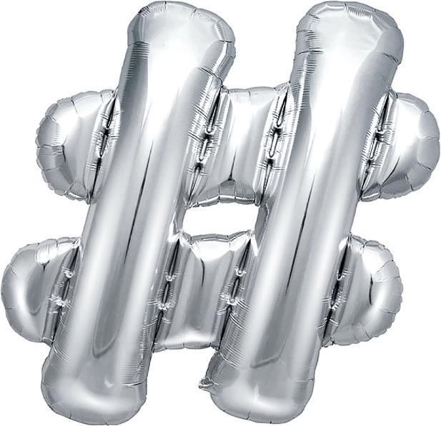 Actual product image Partydeco Balloon "Hashtag" in silver (1 x)