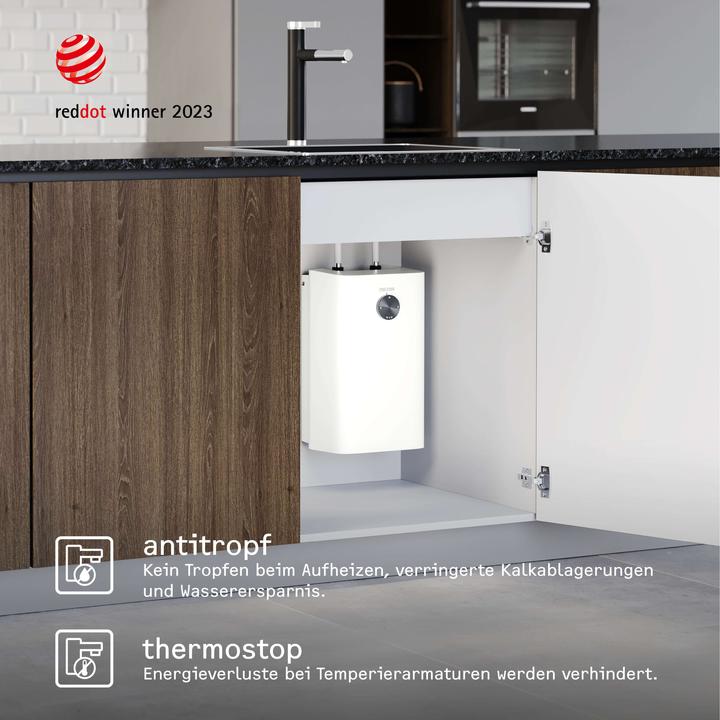 Actual product image Stiebel Eltron SNU 5 Plus 1 kW, very compact, anti-drip, thermostop, under-sink boiler 5 l low pressure with plug