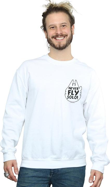 Actual product image Star Wars Mens Never Fly Solo Sweatshirt (L)