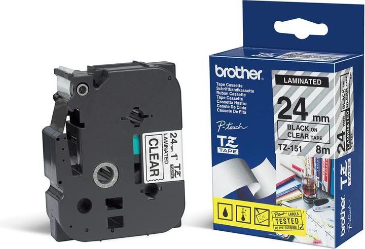Actual product image Brother Tze-151 (2.40 cm, Transparent)