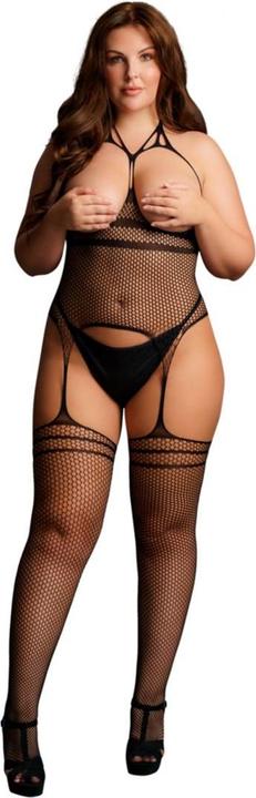 Le Désir Strappy jarretel bodystocking (Eén maat voor iedereen)